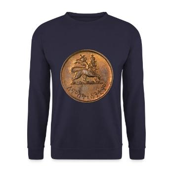 Lion of Juda - Reggae Jah Rastafarian Roots Rasta - Unisex Sweatshirt - navy - Front - Alina (178cm) & Michal (187cm)