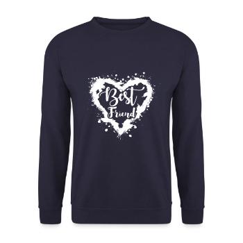 Beste Freunde - Unisex Pullover - Navy - Vorne - Alina (178cm) & Michal (187cm)