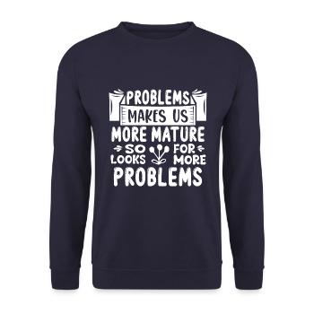 Les problèmes nous rendent plus forts, drôle de dicton - Sweat-shirt Unisexe - marine - Devant - Alina (178cm) & Michal (187cm)