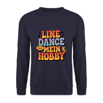 Line Dance Linedance mein Hobby - Unisex Pullover - Navy - Vorne - Alina (178cm) & Michal (187cm)