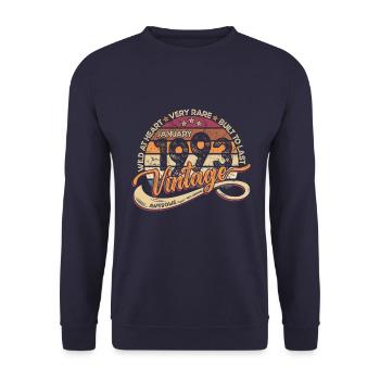 Vintage Retro Birthday January 1993 - Unisex Sweatshirt - navy - Front - Alina (178cm) & Michal (187cm)