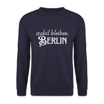 Staying stable Berlin - Unisex Sweatshirt - navy - Front - Alina (178cm) & Michal (187cm)