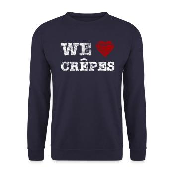 "We love crepes" vintage light - Unisex Sweatshirt - navy - Front - Alina (178cm) & Michal (187cm)
