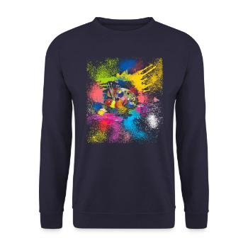 The art of painting - Unisex Sweatshirt - navy - Front - Alina (178cm) & Michal (187cm)