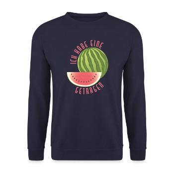 Wassermelone - Unisex Pullover - Navy - Vorne - Alina (178cm) & Michal (187cm)