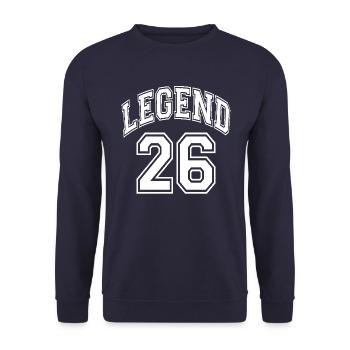 Legend 26 - Unisex Sweatshirt - navy - Front - Alina (178cm) & Michal (187cm)