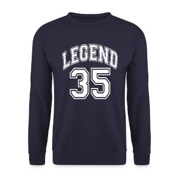 Legend 35 - Unisex Sweatshirt - navy - Front - Alina (178cm) & Michal (187cm)