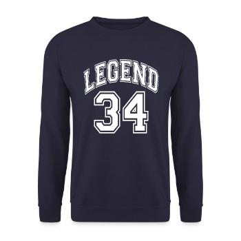 Legend 34 - Unisex Sweatshirt - navy - Front - Alina (178cm) & Michal (187cm)