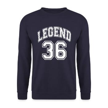 Legend 36 - Unisex Sweatshirt - navy - Front - Alina (178cm) & Michal (187cm)