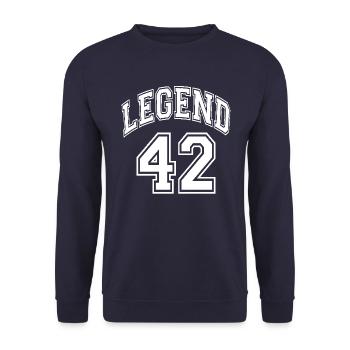 Legend 42 - Unisex Sweatshirt - navy - Front - Alina (178cm) & Michal (187cm)