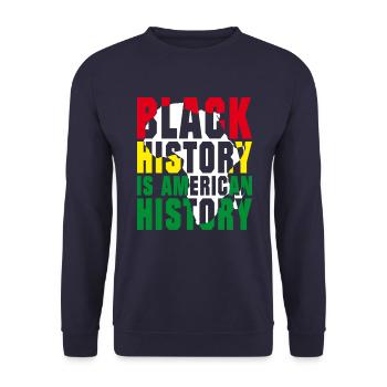 Black History is American History - Unisex Sweatshirt - navy - Front - Alina (178cm) & Michal (187cm)