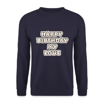 Joyeux anniversaire mon amour - Sweat-shirt Unisexe - marine - Devant - Alina (178cm) & Michal (187cm)