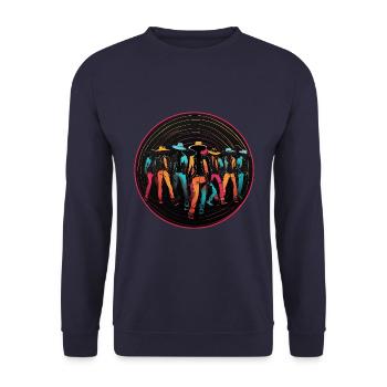 Line Dance mein Hobby - meine Passion - mein Ding - Unisex Pullover - Navy - Vorne - Alina (178cm) & Michal (187cm)