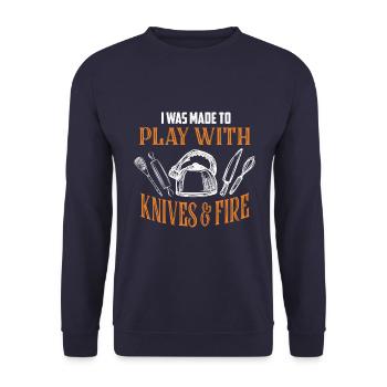 Chef Chef Chefs Kitchen Funny saying - Unisex Sweatshirt - navy - Front - Alina (178cm) & Michal (187cm)