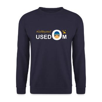 Lieblingsinsel Usedom - Unisex Pullover - Navy - Vorne - Alina (178cm) & Michal (187cm)