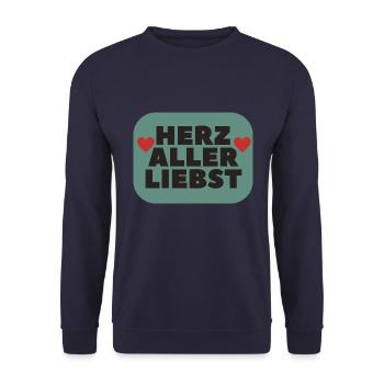Herz aller liebst Lieblingsmensch Geschenkidee - Unisex Pullover - Navy - Vorne - Alina (178cm) & Michal (187cm)