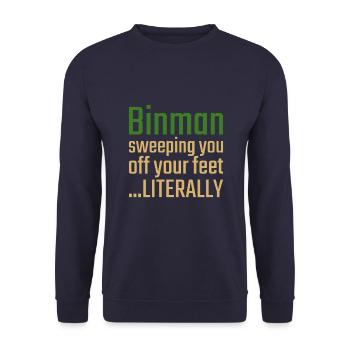 Binman Valentine's Day Sweeping you - Unisex Sweatshirt - navy - Front - Alina (178cm) & Michal (187cm)