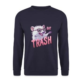 Trashy Opossum - Unisex Pullover - Navy - Vorne - Alina (178cm) & Michal (187cm)