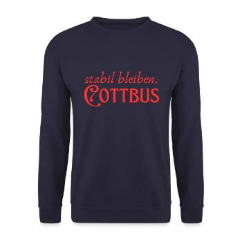 Stabil bleiben Cottbus - Unisex Pullover - Navy - Vorne - Alina (178cm) & Michal (187cm)