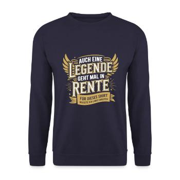 Even a legend retires - Unisex Sweatshirt - navy - Front - Alina (178cm) & Michal (187cm)
