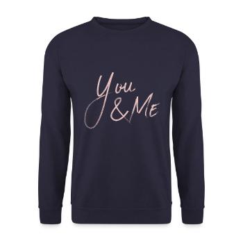 YOU & ME - Unisex Pullover - Navy - Vorne - Alina (178cm) & Michal (187cm)