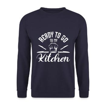 Chef Chef Chefs Kitchen Funny saying - Unisex Sweatshirt - navy - Front - Alina (178cm) & Michal (187cm)
