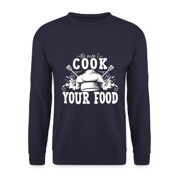 Chef Chef Chefs Kitchen Funny saying - Unisex Sweatshirt - navy - Front - Alina (178cm) & Michal (187cm)