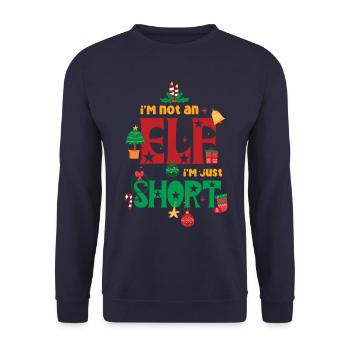 I'm Not an Elf, I'm Just Short Funny Christmas - Unisex Sweatshirt - navy - Front - Alina (178cm) & Michal (187cm)