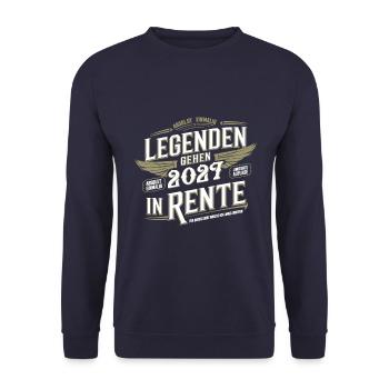 Legenden Gehen 2027 In Rente Absolut Einmalig - Unisex Pullover - Navy - Vorne - Alina (178cm) & Michal (187cm)