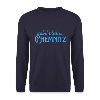 Stabil bleiben Chemnitz - Unisex Pullover - Navy - Vorne - Alina (178cm) & Michal (187cm)