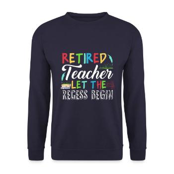 Lehrer im Ruhestand, Lehrer in Rente - Unisex Pullover - Navy - Vorne - Alina (178cm) & Michal (187cm)