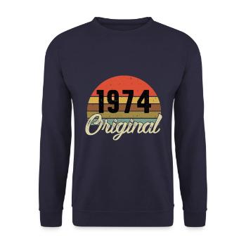 1974 original birthday - Unisex Sweatshirt - navy - Front - Alina (178cm) & Michal (187cm)