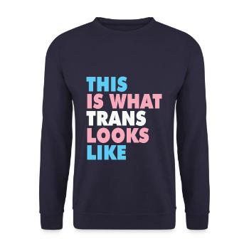 Pride This is what trans looks like - Sweat-shirt Unisexe - marine - Devant - Alina (178cm) & Michal (187cm)