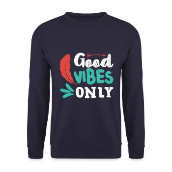 Bonnes vibrations seulement - Sweat-shirt Unisexe - marine - Devant - Alina (178cm) & Michal (187cm)