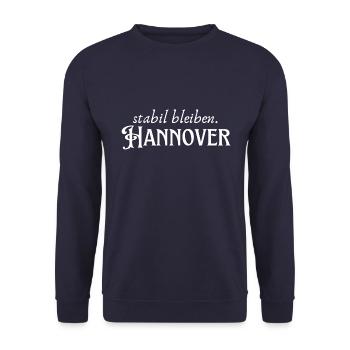 Stabil bleiben Hannover - Unisex Pullover - Navy - Vorne - Alina (178cm) & Michal (187cm)