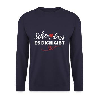 Schön, dass es dich gibt Lieblingsmensch Liebe - Unisex Pullover - Navy - Vorne - Alina (178cm) & Michal (187cm)
