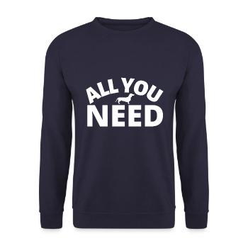 tout ce dont vous avez besoin Teckel Chien Teckel - Sweat-shirt Unisexe - marine - Devant - Alina (178cm) & Michal (187cm)