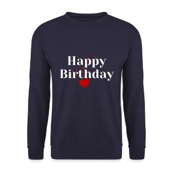 Bon anniversaire - Sweat-shirt Unisexe - marine - Devant - Alina (178cm) & Michal (187cm)