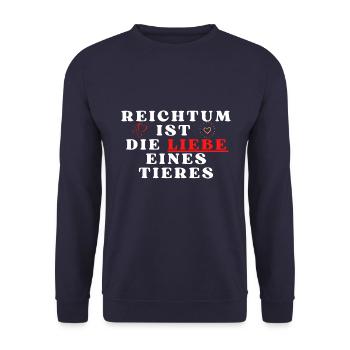 Ein Herz für Tiere Tierliebe - Unisex Pullover - Navy - Vorne - Alina (178cm) & Michal (187cm)