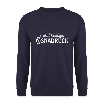 Stabil bleiben Osnabrück - Unisex Pullover - Navy - Vorne - Alina (178cm) & Michal (187cm)
