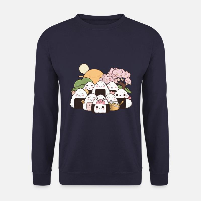 Niedliche Kawaii Onigiri Reisbällchen - Unisex Pullover - Navy