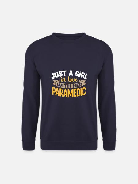 Nur ein Mädchen, das in einen Rettungssanitäter - Unisex Pullover - Navy