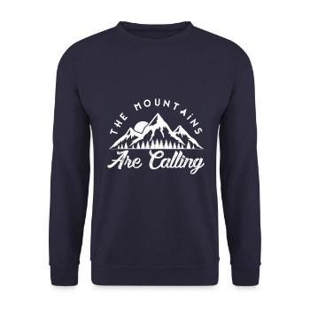The mountain calls - Unisex Sweatshirt - navy - Front - Alina (178cm) & Michal (187cm)