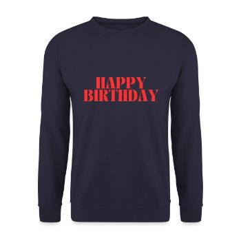 Happy Birthday - Unisex Pullover - Navy - Vorne - Alina (178cm) & Michal (187cm)