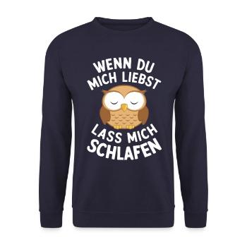 Night Owl Owl Owl Bird - Unisex Sweatshirt - navy - Front - Alina (178cm) & Michal (187cm)