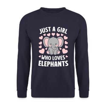 Elefant Tier Elefanten Zoo - Unisex Pullover - Navy - Vorne - Alina (178cm) & Michal (187cm)