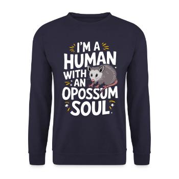 Opossum Possum Animal - Unisex Sweatshirt - navy - Front - Alina (178cm) & Michal (187cm)