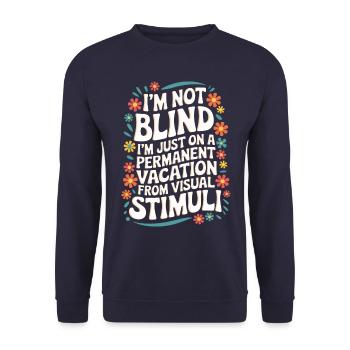 Blinde Blindheit Sehbehinderte Menschen - Unisex Pullover - Navy - Vorne - Alina (178cm) & Michal (187cm)
