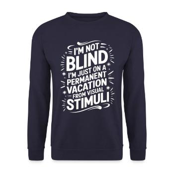 Blinde Blindheit Sehbehinderte Menschen - Unisex Pullover - Navy - Vorne - Alina (178cm) & Michal (187cm)