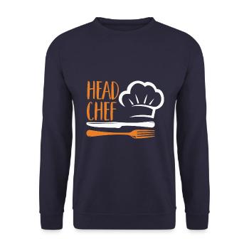 Chef Chef Chefs Kitchen Funny saying - Unisex Sweatshirt - navy - Front - Alina (178cm) & Michal (187cm)